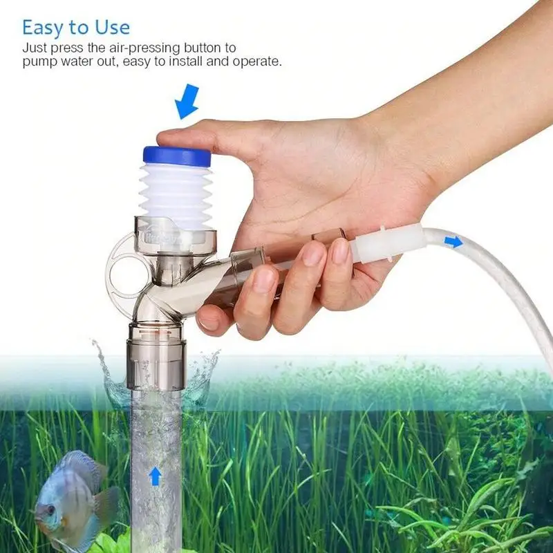 Manual Air-pressing Aquarium Gravel Cleaner Kit Fish Tank Water Changer Sand Washer with 3ft Soft Hose and Flow Clamp | Дом и сад