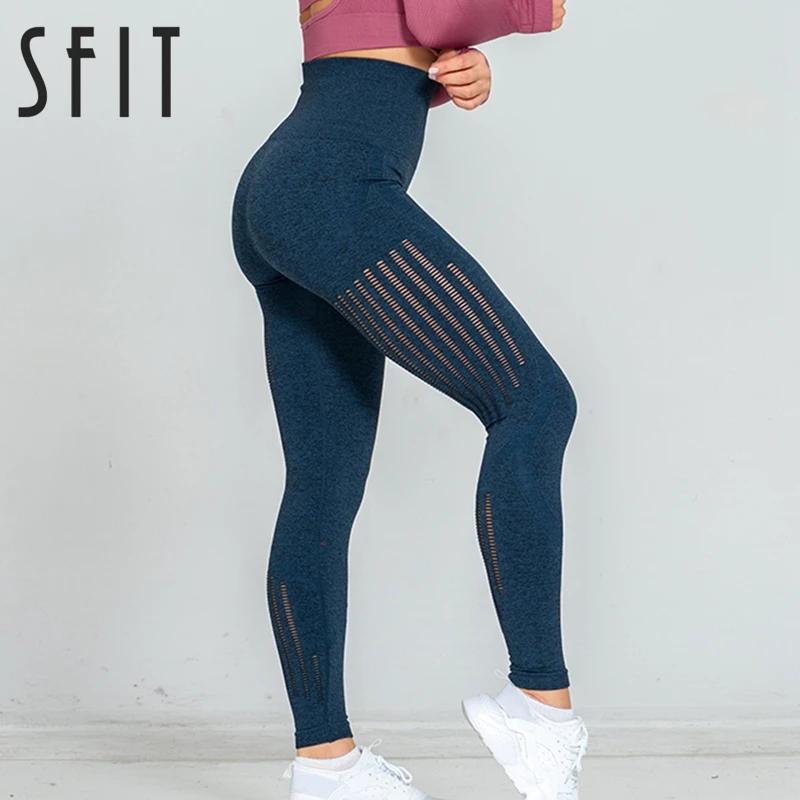Sfit бесшовные сетчатые бедра тонкие штаны для йоги Высокая талия энергетическая