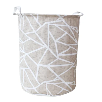 

1Pcs Folding Laundry Basket with Handle 40X50cm Round Storage Bin Large Hamper Collapsible Clothes Toy Laundry Holder Organizer