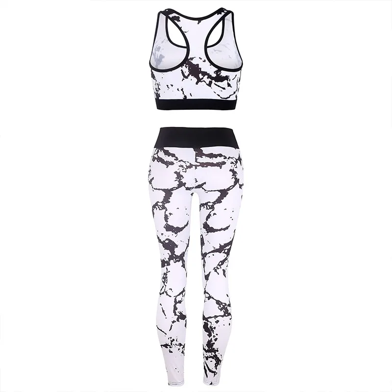 Фитнес женская одежда Tops спортивные штаны для бега, спортивные брюки, дышащая спортивная летняя Женская Йога набор кроп Топ для занятий йогой тренажерный зал