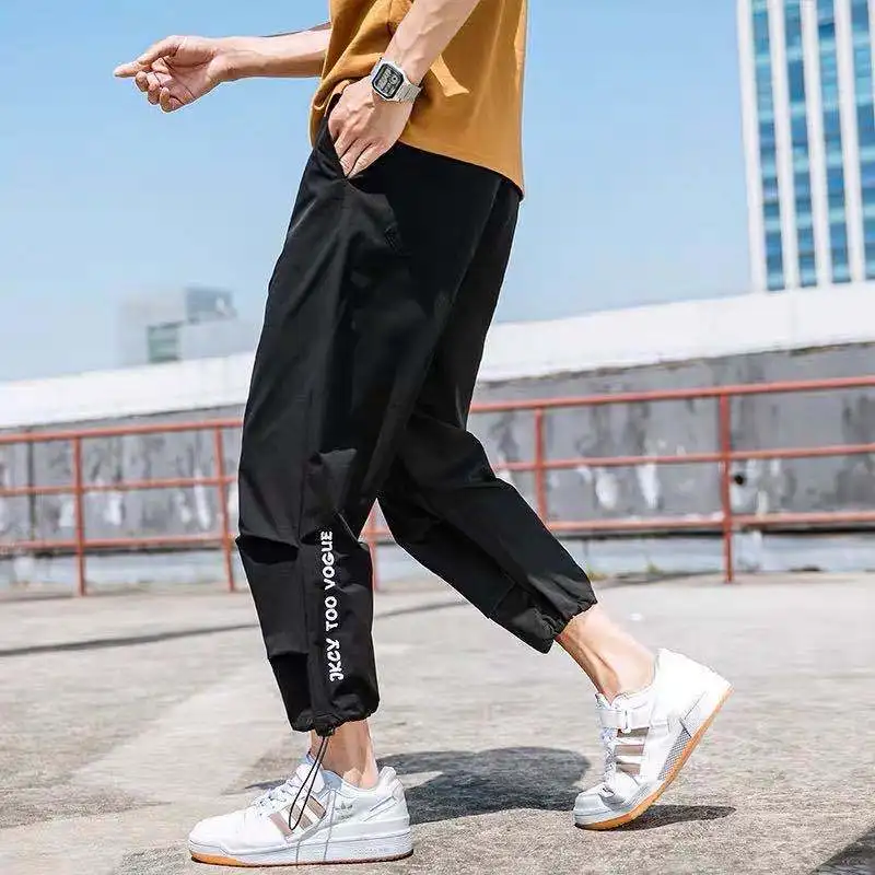 

Men Joggers Pants Loose Harem Pants Casual Ankle Banded Male Cargo Pants Summer Hip Hop Streetwear Korean Thin Sports Sweatpants