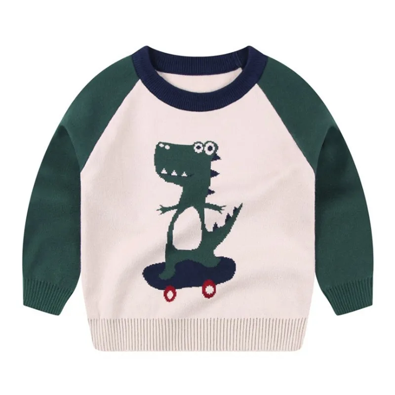 Акция, новые весенне-осенние детские свитера г. Хлопковые двухслойные свитера для мальчиков с мультяшным принтом, одежда для детей от 2 до 6 лет