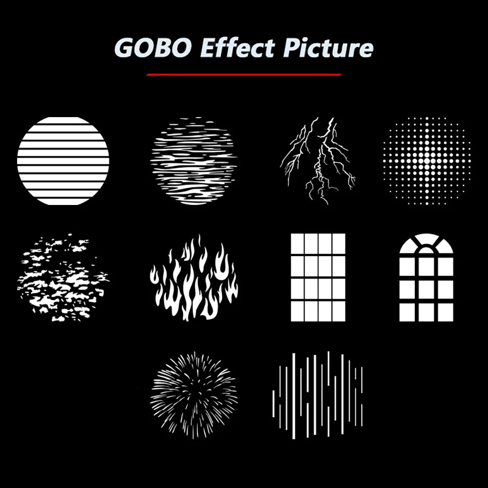 Aputure 10 Gobo Kit Photography Fill Light Projection Projection Film for Spotlight Mount