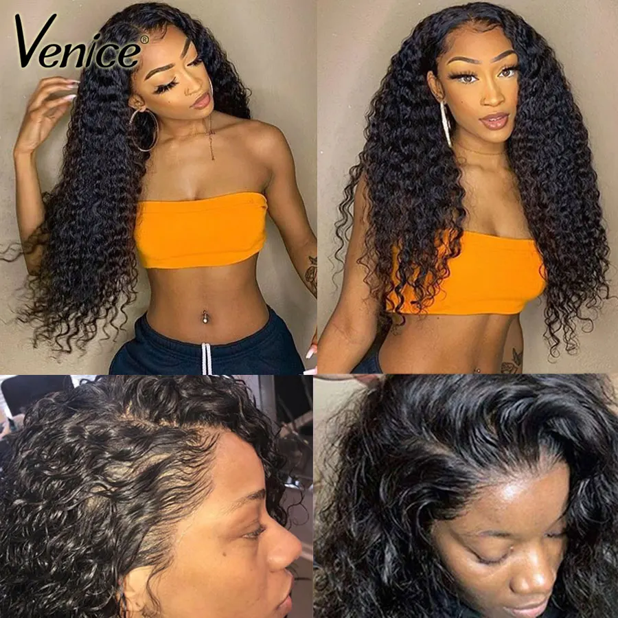 Veneza cabelo sem cola cheia do laço
