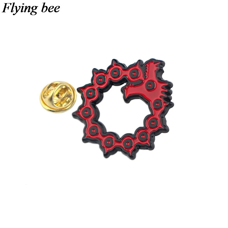 Flyingbee The Seven Deadly Sins брошь аниме эмалированные булавки для рюкзаки для женщин и мужчин булавки Индивидуальность Дети булавка Шарм ювелирные изделия X0572