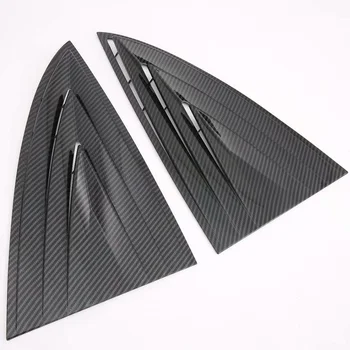 

2PCS Rear Cover Trim Black ABS Carbon Fiber Vent Shutter Window Louver Quarter Car Styling Side Sticker Shield For Model 3