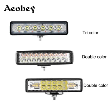 

Double color Led work light bar 42w 48w 54w led light bar 4x4 accessories off road for ATV UTVled bar offroad 12V24V flash light