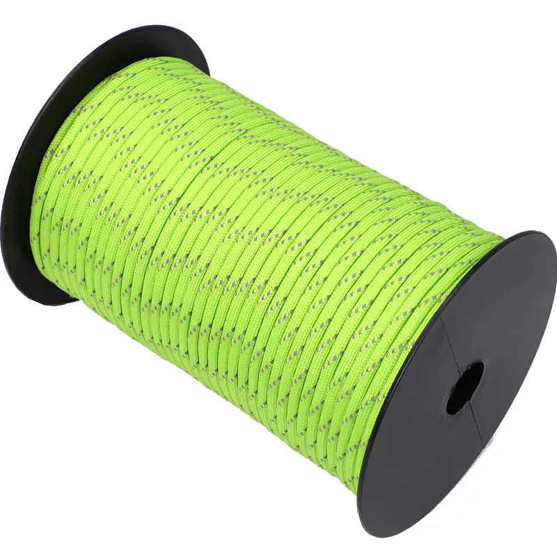 50/100m multifunctional 7 Core Reflective 550 Paracord Rope 4 mm Camping Survival Edc Outdoor Parachute Cord Lanyard Rescue Rope Paracord Rope Braided Paracord