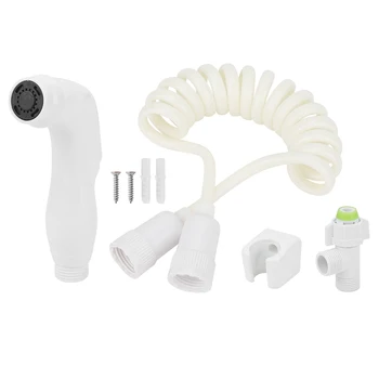 

ABS Portable Bidet Sprayer Set Handheld Toilet Bidet Retractable Spring Hose Adapter Free Mounting Bracket Switch Cleaning Tool
