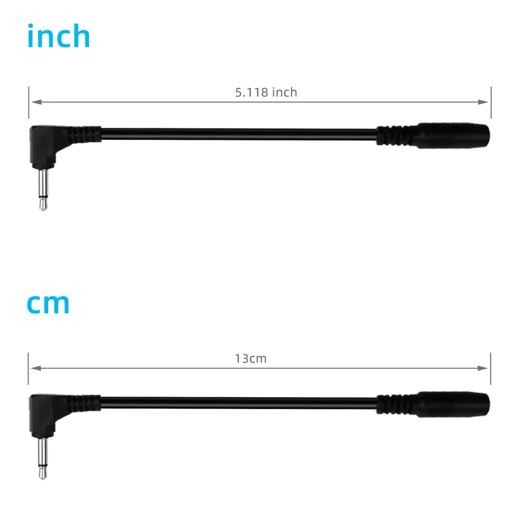 9V Power Cable 90 Degree Right Angle DC Power Supply Converter Cable Extension Cord for Guitar Pedal 5.5mm x 2.1mm to 1/8