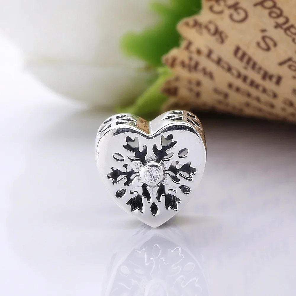 Moonmory любовь Снежинка Сердце Ажурное 925 пробы серебряные браслеты с подвесками