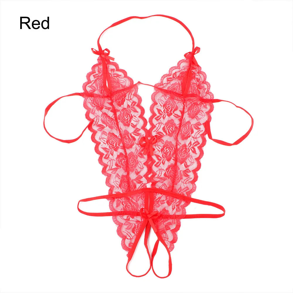 Red 1 шт. горячее сексуальное кружевное сиамское перспективное Трехточечное Нижнее белье Стринги Babydoll одежда для сна эротическая Нижнее белье женские товары для взрослых - Цвет: Red