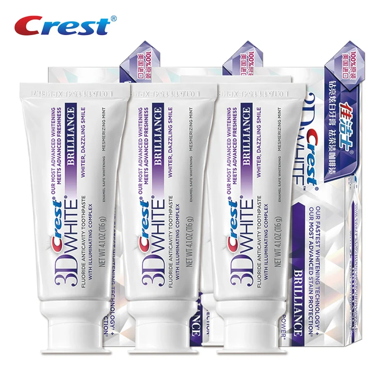 Crest 3D White Toothpaste Teeth Whitening Tooth Paste Squeezer Tubes 90g*3 Pcs toothpaste squeezer