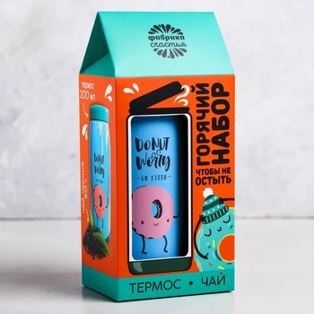 

Gift set "Bee Happy": thermos 200 ml, black tea 50 g