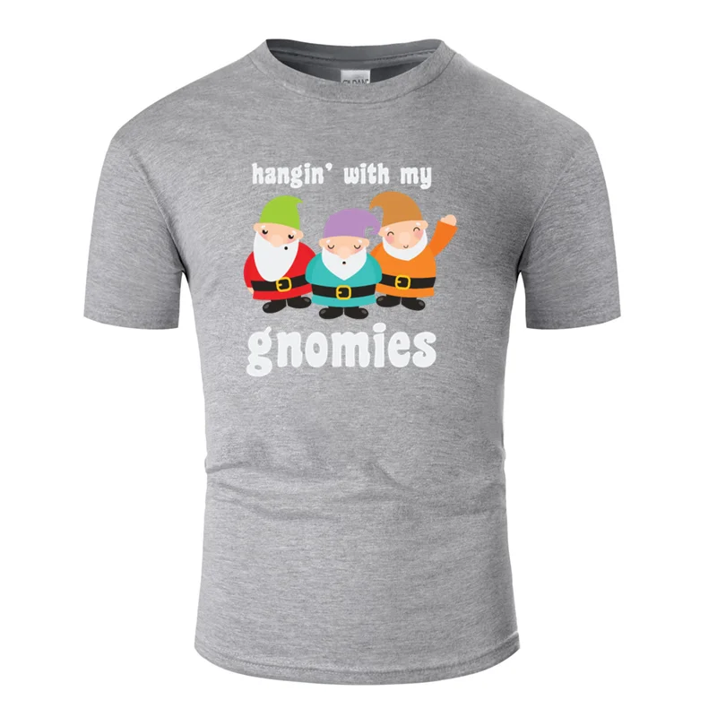 Men-Gray Новое поступление, супер хангин с my gnomies, футболка для мужчин и женщин,, кавайная одежда, мужская футболка, веселая, интересная - Цвет: Men-Gray