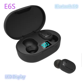

E6S TWS Wireless Bluetooth 5.0 Earphone Noise Cancelling LED Display With Mic Handsfree Earbuds for Redmi Airdots earphones