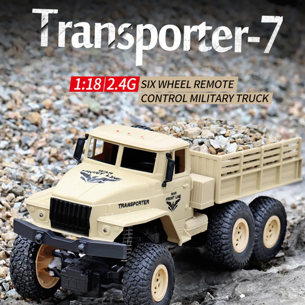 

1:18 Remote Control Military Truck 6 Wheel Drive Off-Road RC Truck Model 2.4GHZ Army Climbing Cars Toys For Boys Children Gifts
