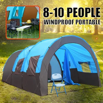 

8-10 People Travel Camping Hiking Double Layer Oxford Cloth Waterproof Portable High Strength Outdoor Tent