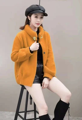 Осенне-зимний женский свитер Светодиодная лампа направленного света пальто Модные Повседневные толстые теплые свитера пальто Высококачественная верхняя одежда - Цвет: Orange