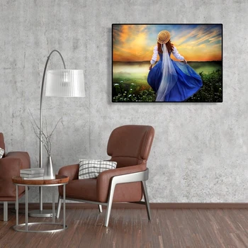 

Cross Stitch Diamond Painting Full Drill 5D DIY Mosaic Kit Girl Back Embroidery Stitch DIY Framed Drill Eco-friendly Craft