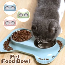 Миска для собак из нержавеющей стали без проливания Нескользящие миски для кормов миски для домашних животных пищевой водный сосуд для напитка для собак кошек 3 цвета