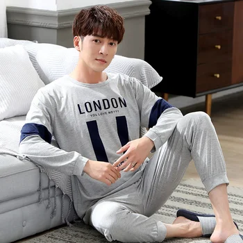 

100% Cotton 2 Pieces Sleepwear Set for Men - Nightgowns Pyjamas Sleepshirts Homewear Nightdress Sleep Top Night Wear Pajamas