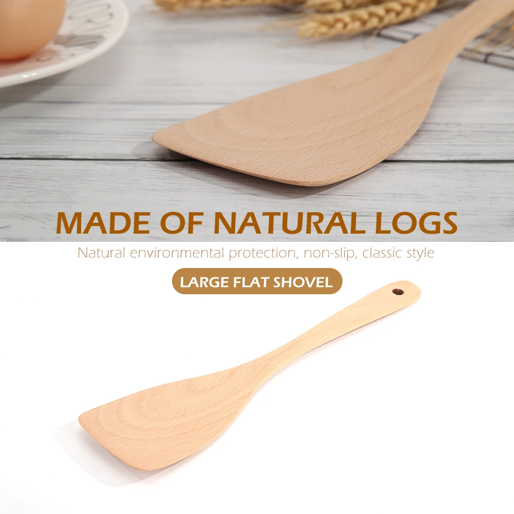 1 шт. антипригарная кухонная утварь лопатки из дерева для вока шпатель с шлицем