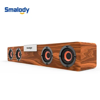 

N20D Wood TWS Bluetooth Soundbar Retro luxury Wireless Speaker 20W Powerful 4 horn Bass Hi-Fi Stereo Sound Bar