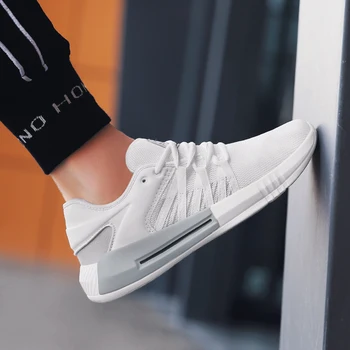 

Fashion Sneakers Casual Shoes For Men Pop Tide Comfortable Non-slip Adult White Walking Shoes High Quality Lace-up Flats Shoes