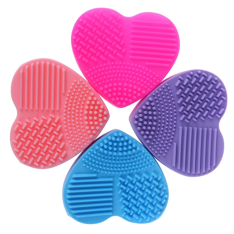 Красочный в форме сердца чистые кисти для макияжа Кремнеземные перчатки