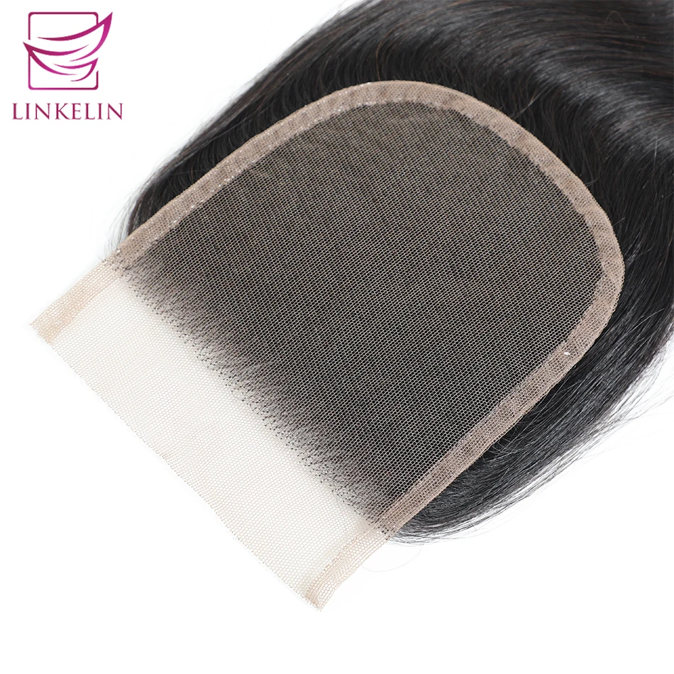 LINKELIN HAIR Loose Wave Closure 4*4 Free/Three/Middle Part Remy Human Hair 8-20 inch Peruvian Lace Closure Nature Color