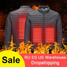 Куртка с электрическим подогревом, мужская, USB, инфракрасная, термальная куртка, USB интерфейс, Отопление, хлопок, стеганая одежда, зимняя теплая одежда