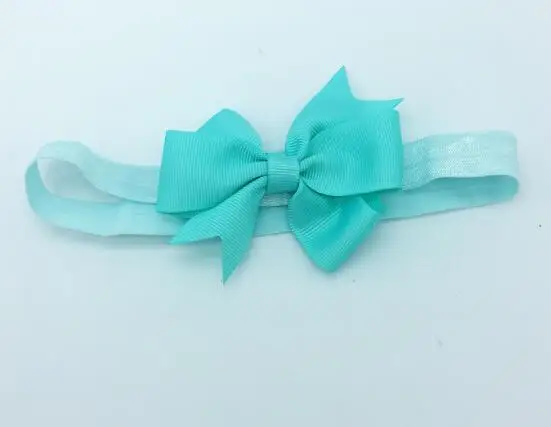 20 шт./лот Grosgrain бант из ленты повязки для волос Твердые Цвет для девочек эластичные ленты для волос Детские волосы бант аксессуары для волос - Цвет: 5