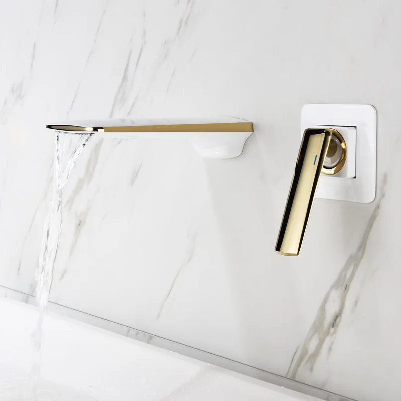 Beiluode простой стиль Матовый Черный латунный настенный смеситель для раковины с