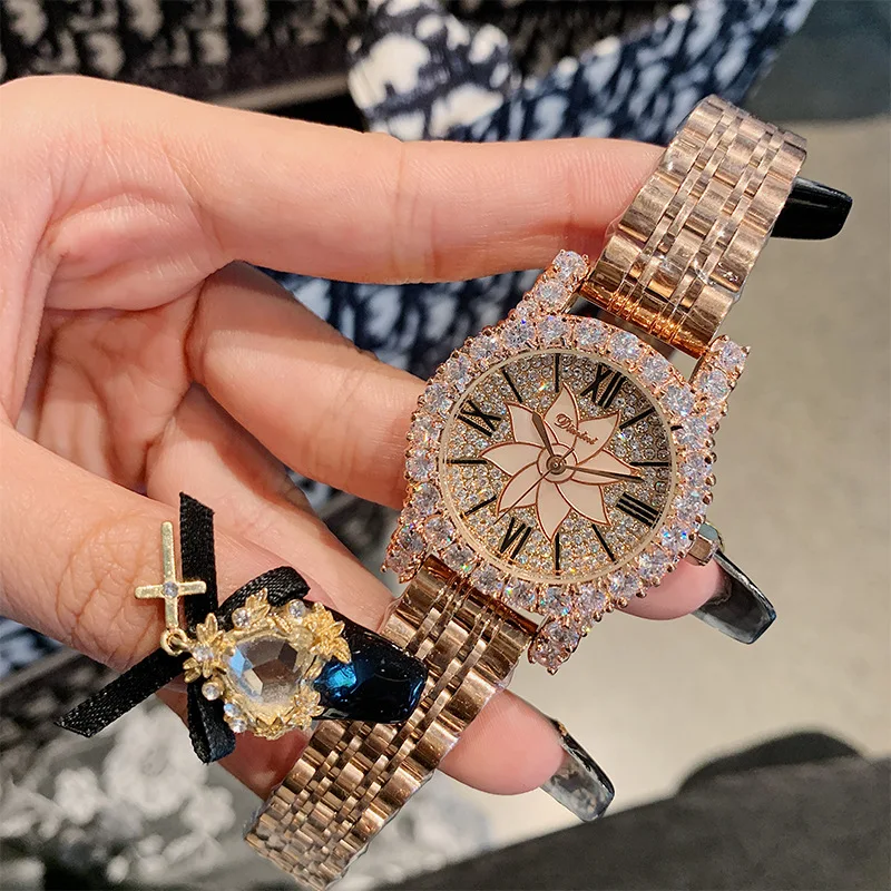 Luxury Brand Silver Diamond Woman Watch Ladies Stainless Steel Dress Watches Women Quartz Watches Dropshipping horloges vrouwen - Цвет: rose gold