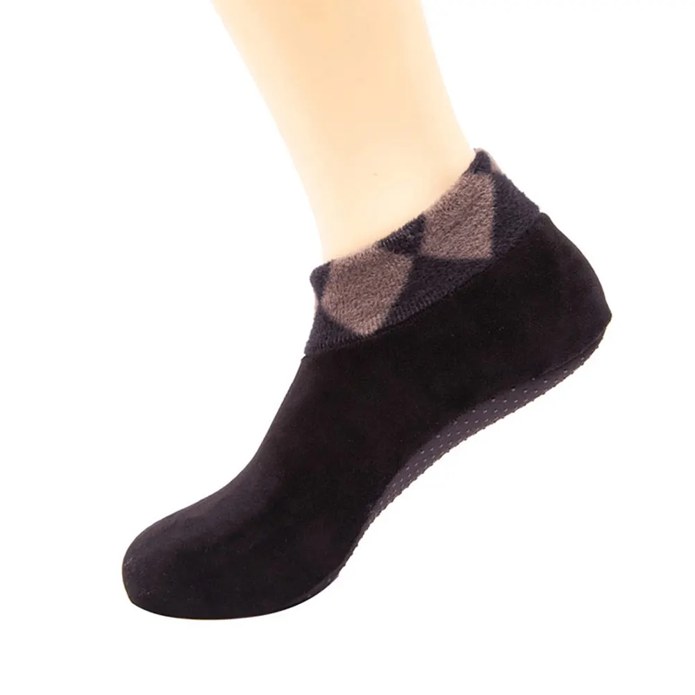 Black Male High Men Women Thicken Winter Warm Socks Non Slip Indoor Floor Soft Casual Slipper Hosiery DSM - Цвет: Black Male