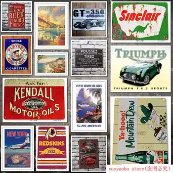

Bean curd& Triumph TR3 Classic British Sports Car Retro Vintage Old Small Metal/Tin Sign Metal Tin Sign Metal Painting Tin Sign