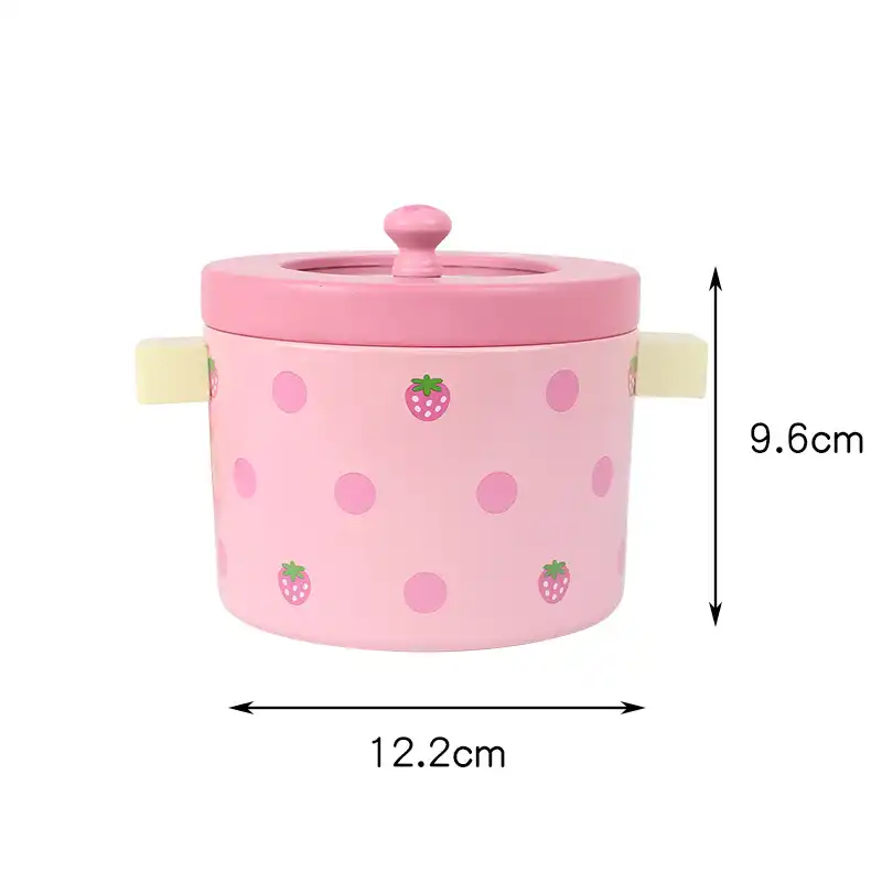 wooden pots and pans pink