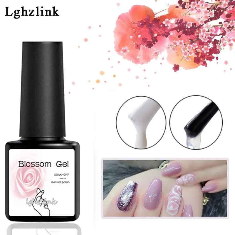 Lghzlink 8 мл гель с рисунком цветения дизайн ногтей прозрачный цветок лак для эффект