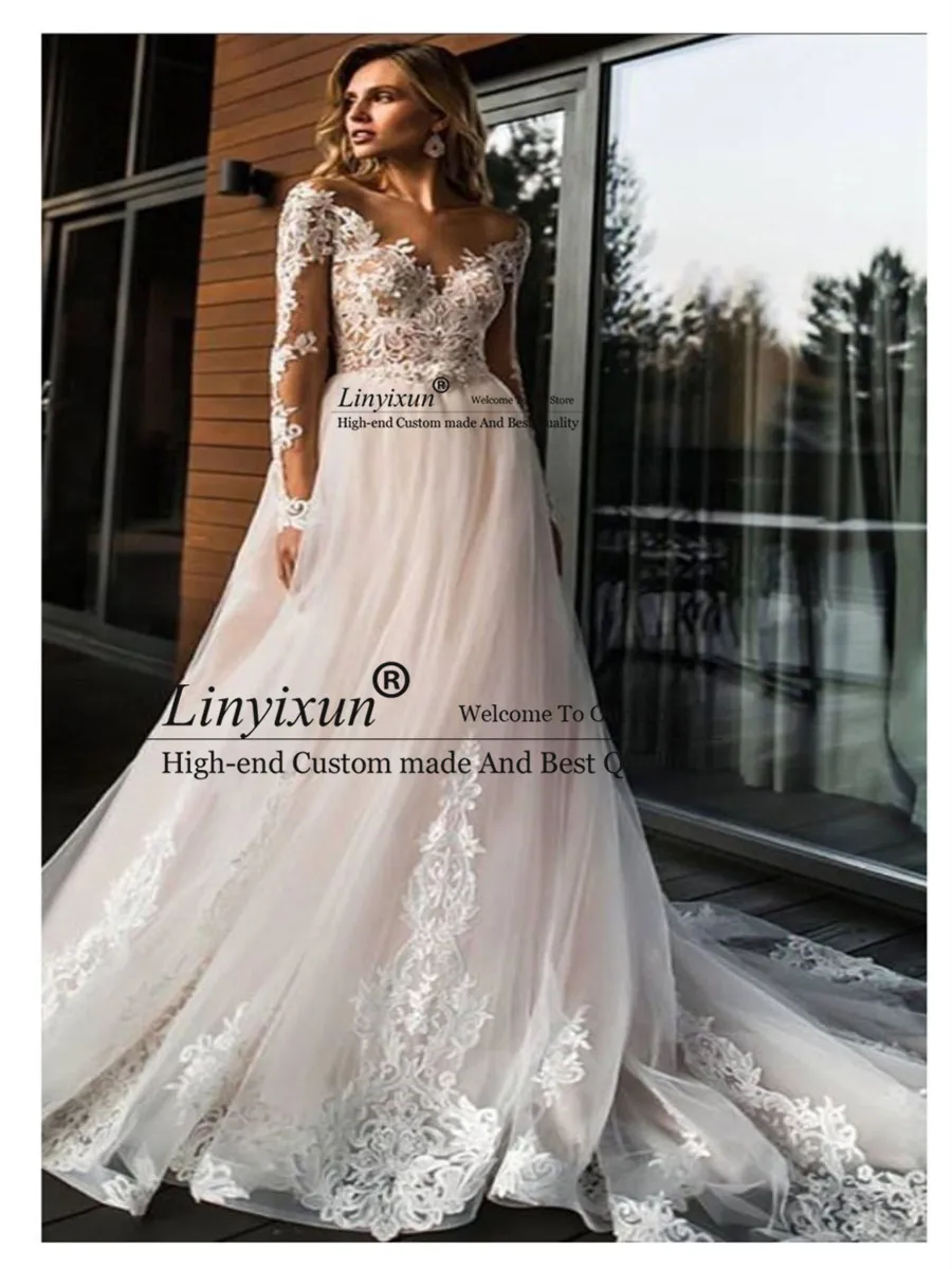 Элегантное кружевное свадебное платье Vestidos de novia, простое свадебное платье трапециевидной формы с v-образным вырезом, сексуальные романтичные Свадебные платья длиной до пола