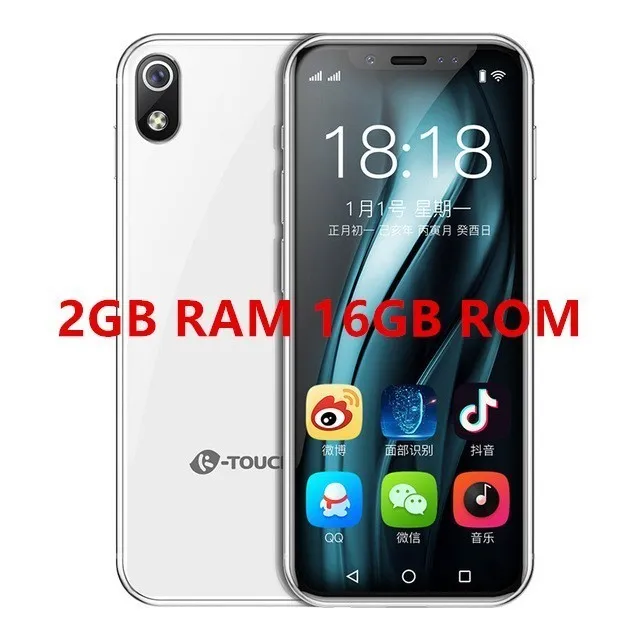 K-touch I9 мобильный телефон 3," MTK6739 Quand Cord Android 8,1 2 Гб ОЗУ+ 16 Гб/32 Гб ПЗУ gps карманный мини роскошный мобильный телефон - Цвет: 16GB ROM White