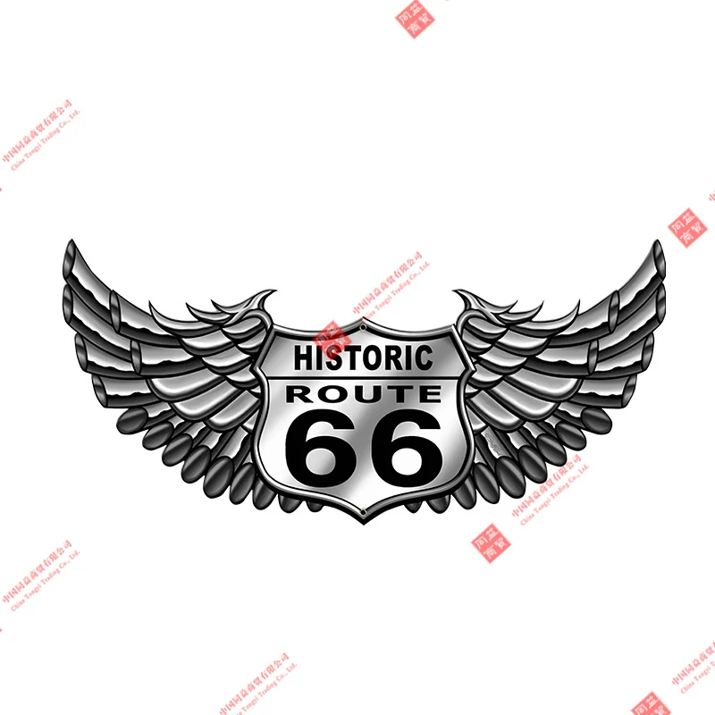 Creative Retro Route 66 Car Stickers Racing and Helmet Decals High Quality RV Motorcycle Guitar Piano Laptop PVC Vinyl Stickers