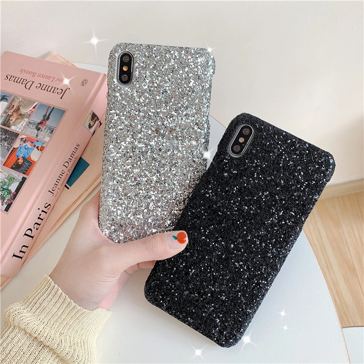 Блестящий серебряный чехол для телефона для iphone X XR XSMAX чехол твердая Глянцевая задняя панель чехол для iphone 7 8 6 S Plus