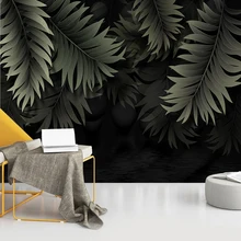 На заказ любой размер Современная ручная роспись тропические листья растений настенная ткань гостиная диван фон Настенный декор водостойкая настенная роспись