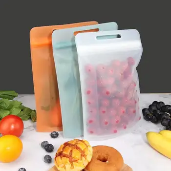 

3Pcs Silicone Food Storage Containers Leakproof Containers Reusable Fresh Sealing Bag Kitchen Home Food Storage