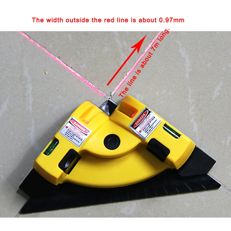 90 Degree Right Angle Vertical Horizontal Chalk Line Projection Level Tool for Floors SDF-SHIP