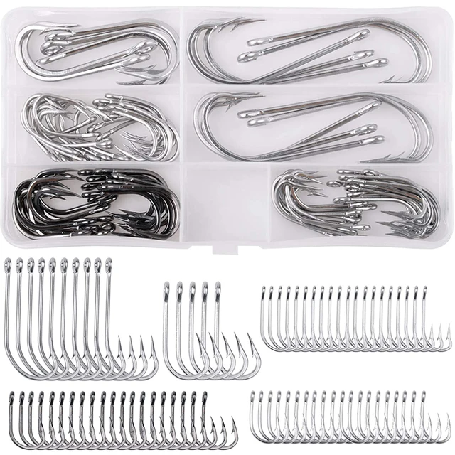 Elllv 100PCS 4X Strong Live Bait Hook Saltwater Deep Sea Boat