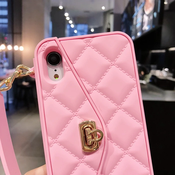 Чехол с длинным плечевым ремнем и цепочкой для Iphone XR XS MAX 6 7 8 Plus XS X 6 S, модный кошелек с ремешком через плечо, чехол Coque