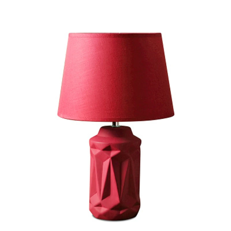 

Nordic Desk Lamp Bedroom Bedside Creative Ceramic Simple Modern Red Warm Light Desk Lamp Free Shipping