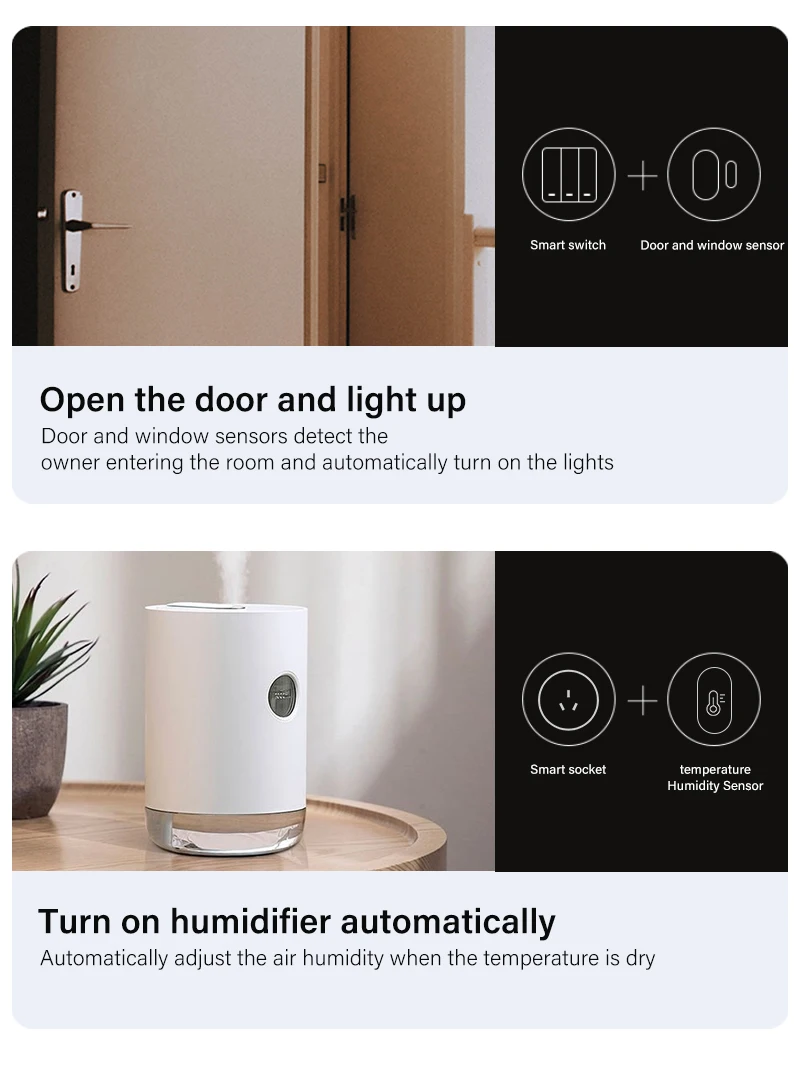 Tuya ZigBee Smart Temperature And Humidity Sensor Battery Powered Smartlife APP Remote Control Works With Alexa Google Assistant